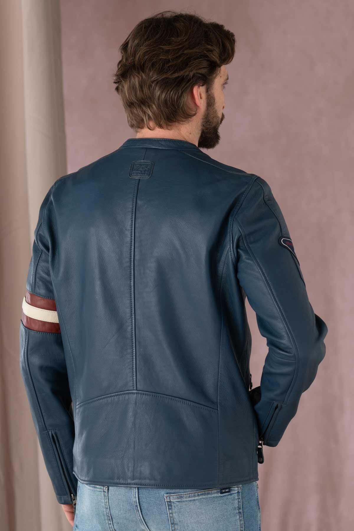 Blouson Homme Steve Mcqueen GARY SHEEP CROWN ROYAL BLUE — vue 5