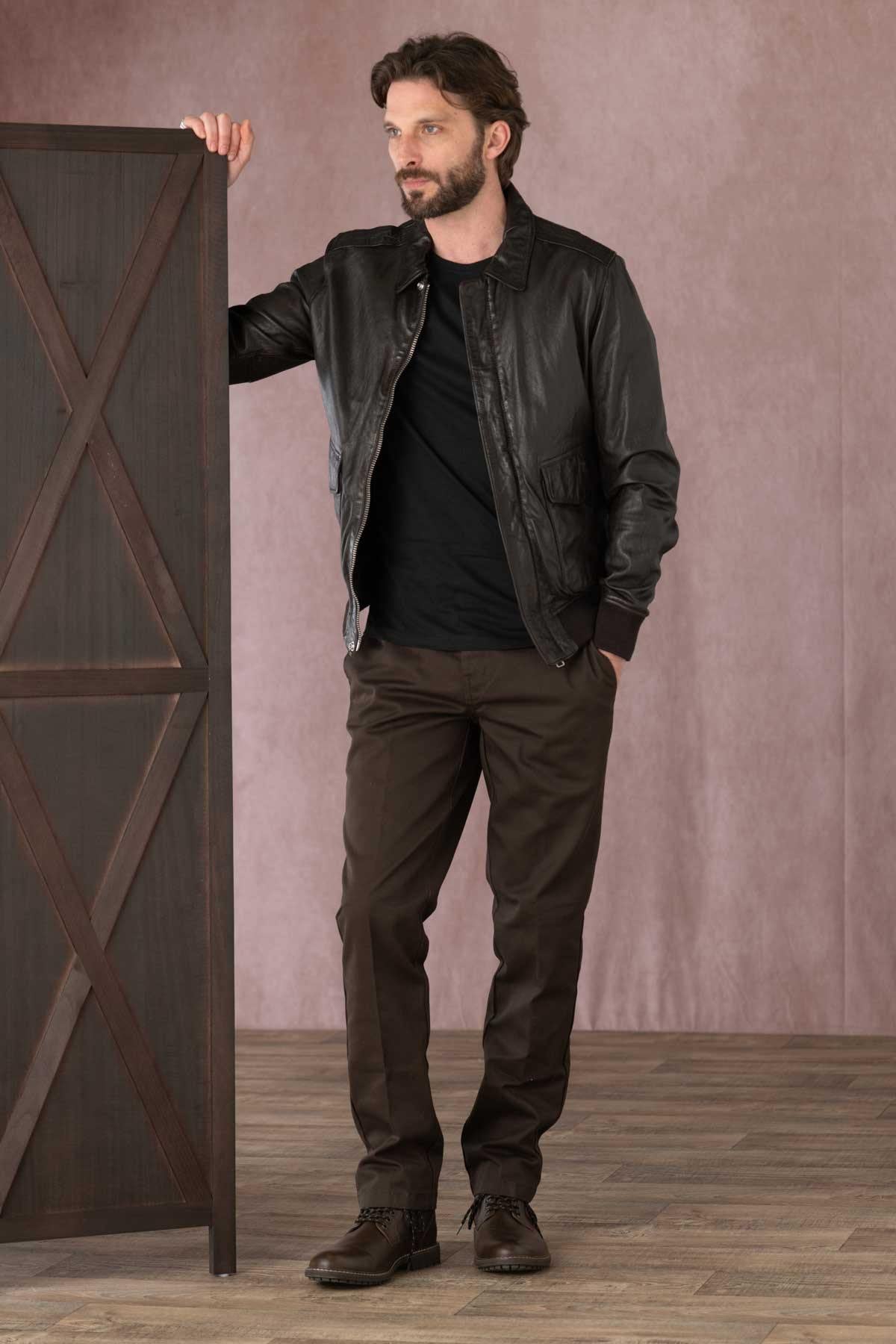 Herren Jacke Schott LCFLIGHTWX BROWN — Ansicht 2