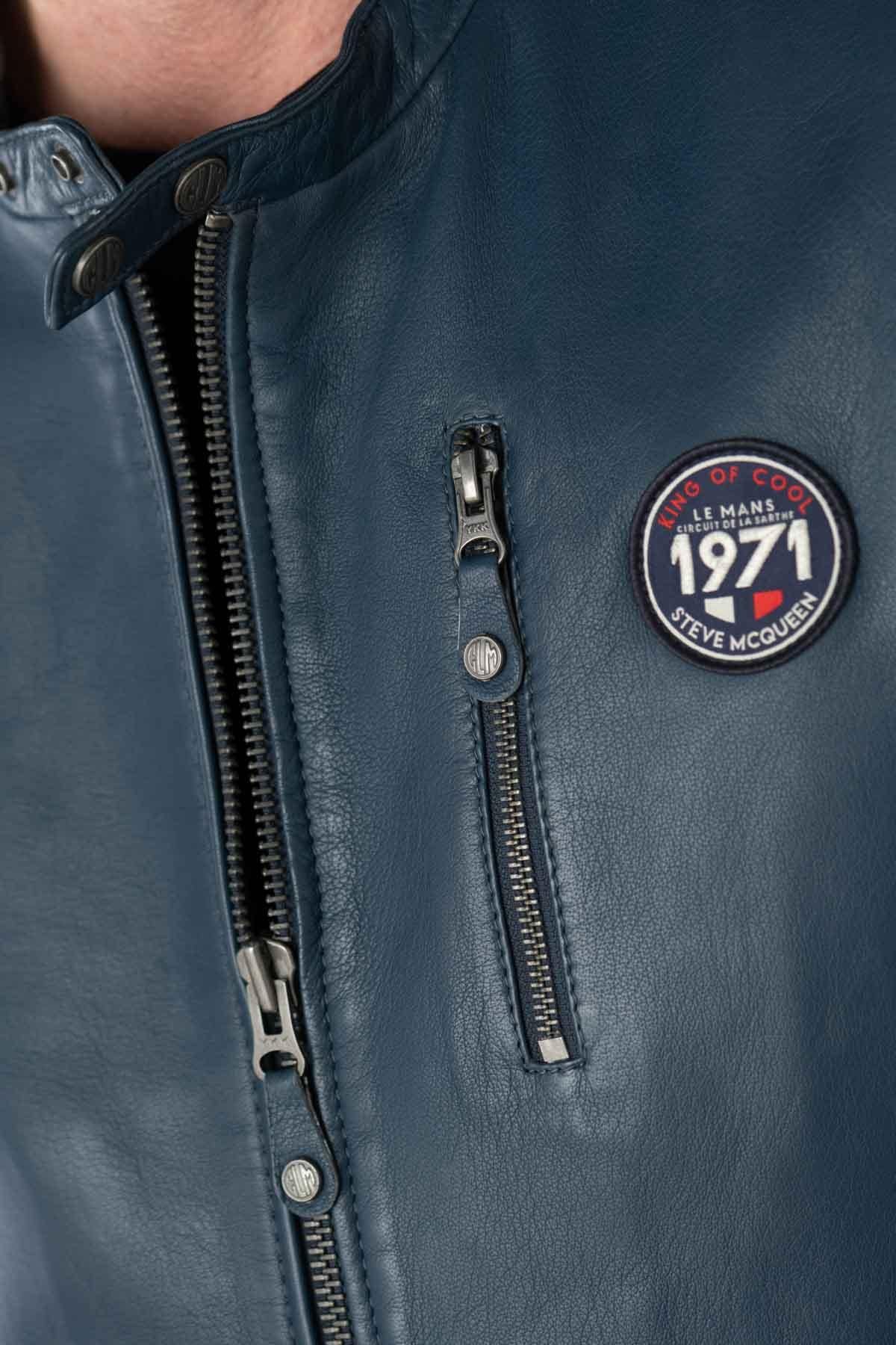 Blouson Homme Steve Mcqueen GARY SHEEP CROWN ROYAL BLUE — vue 2