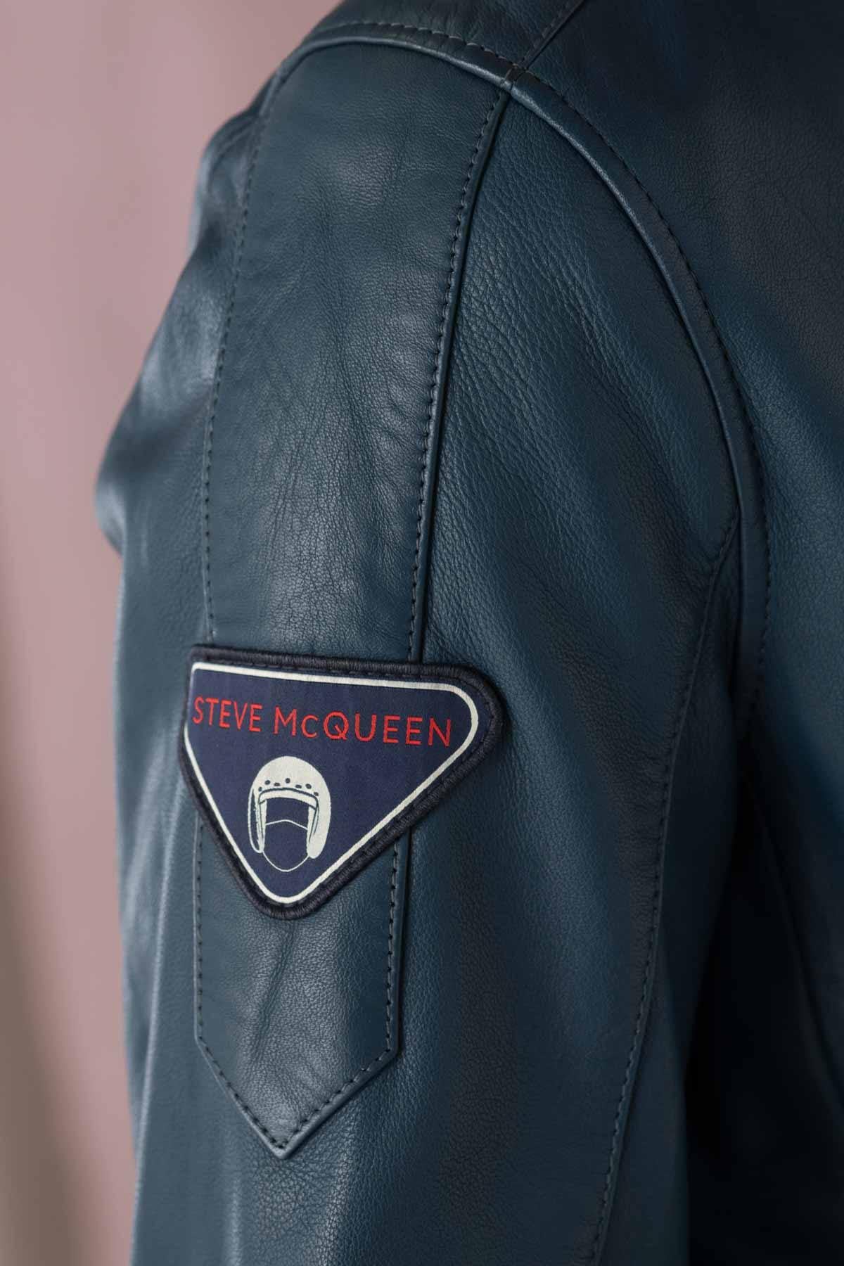 Blouson Homme Steve Mcqueen GARY SHEEP CROWN ROYAL BLUE — vue 9