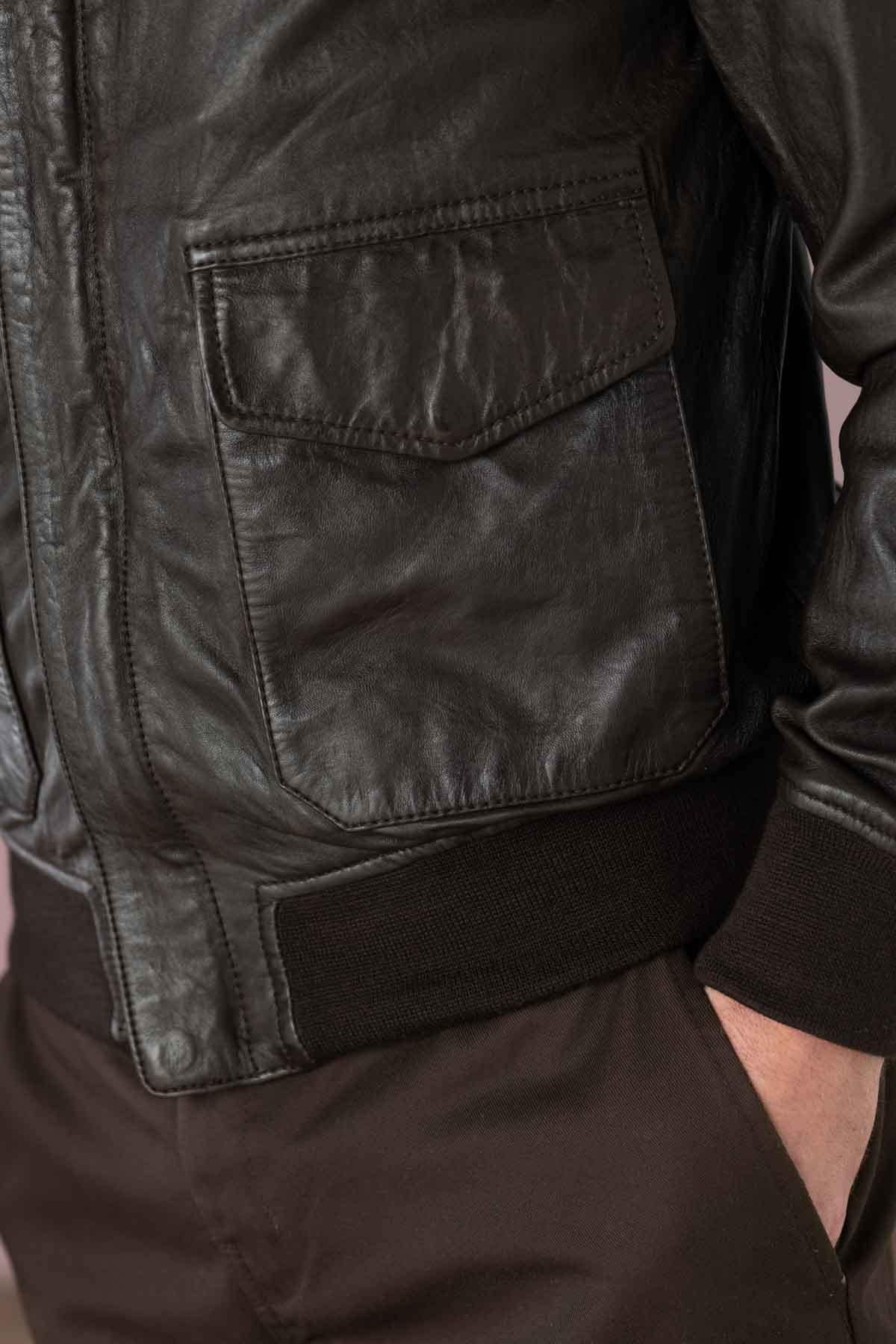 Herren Jacke Schott LCFLIGHTWX BROWN — Ansicht 8