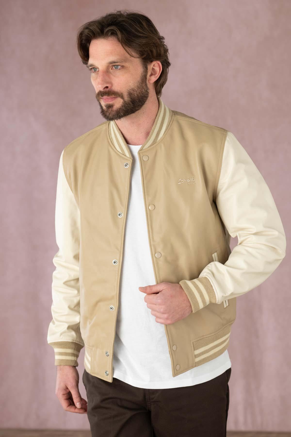 Chaqueta Hombre Schott LCTEDDYS23BI BEIGE/OFF — vista 5