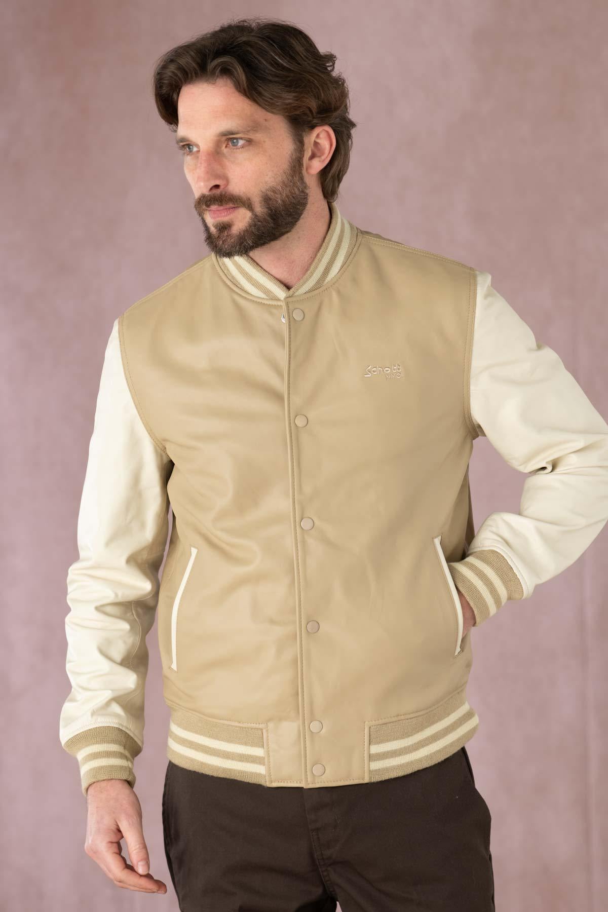 Chaqueta Hombre Schott LCTEDDYS23BI BEIGE/OFF — vista 8