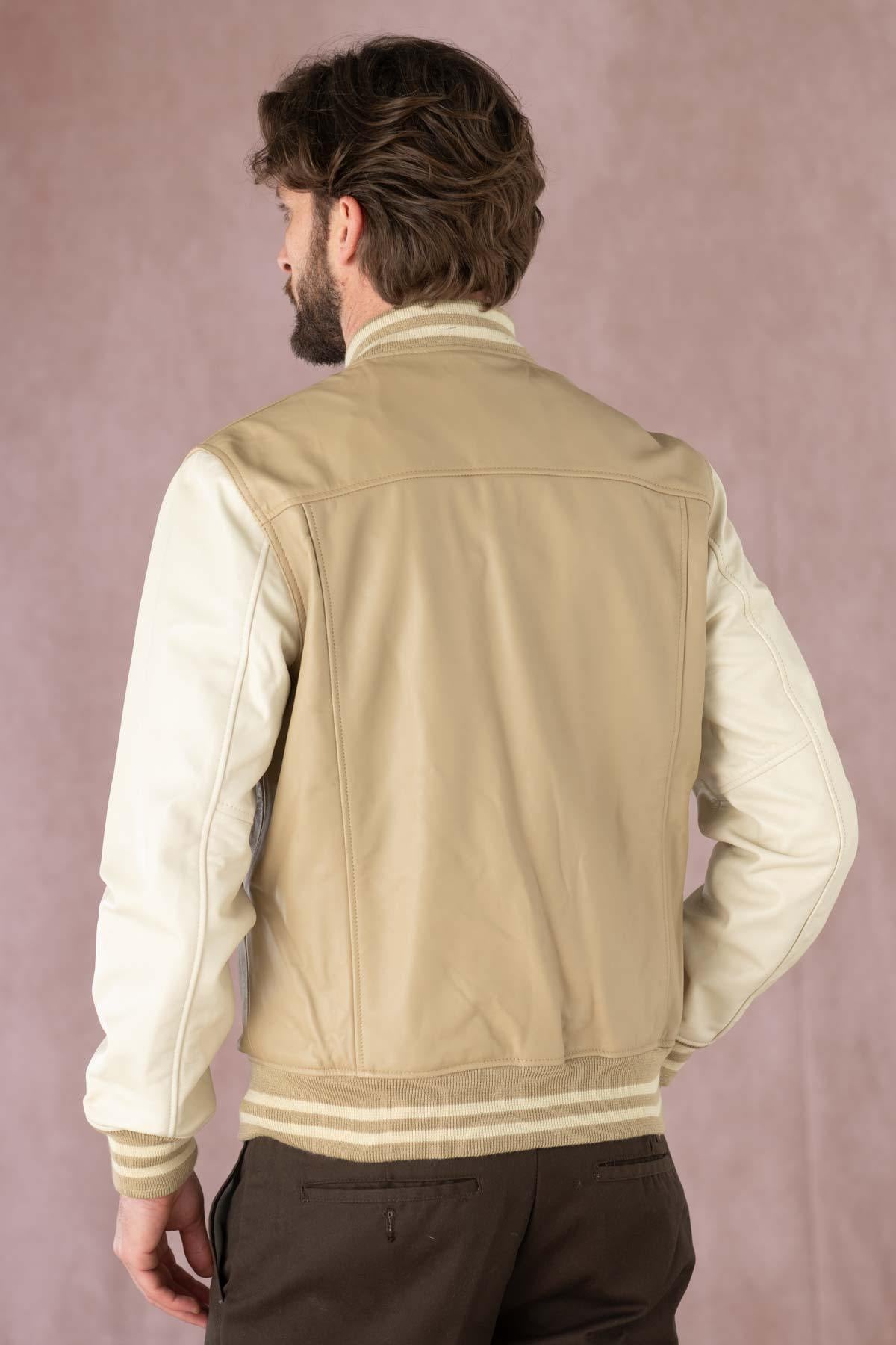 Chaqueta Hombre Schott LCTEDDYS23BI BEIGE/OFF — vista 6