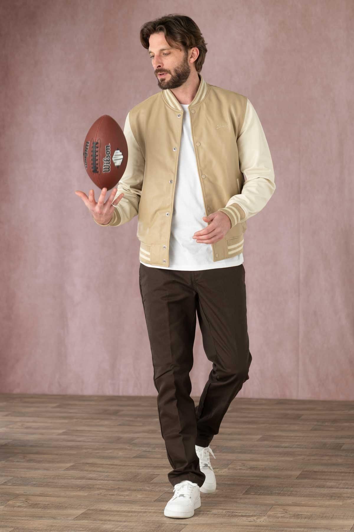 Chaqueta Hombre Schott LCTEDDYS23BI BEIGE/OFF — vista 2