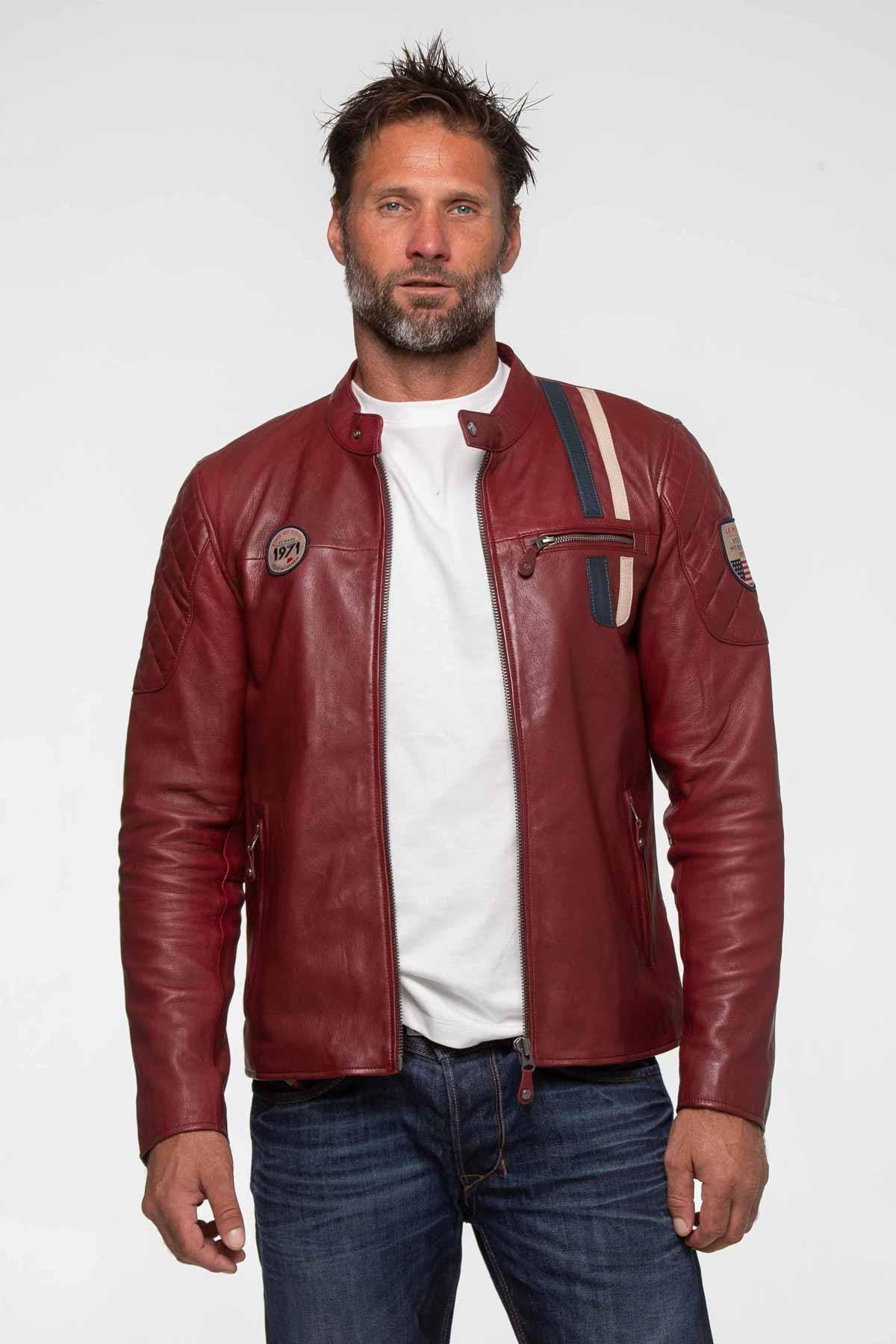 Herren Jacke Steve Mcqueen LENNY4 DARK RED — Ansicht 2