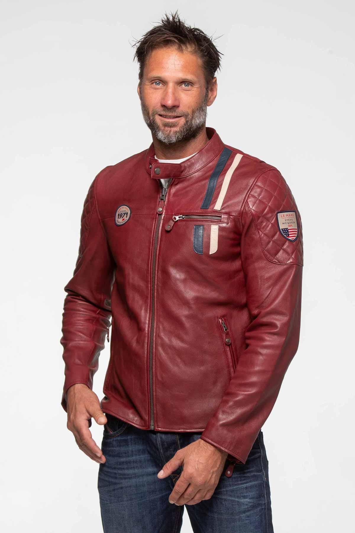 Herren Jacke Steve Mcqueen LENNY4 DARK RED — Ansicht 4
