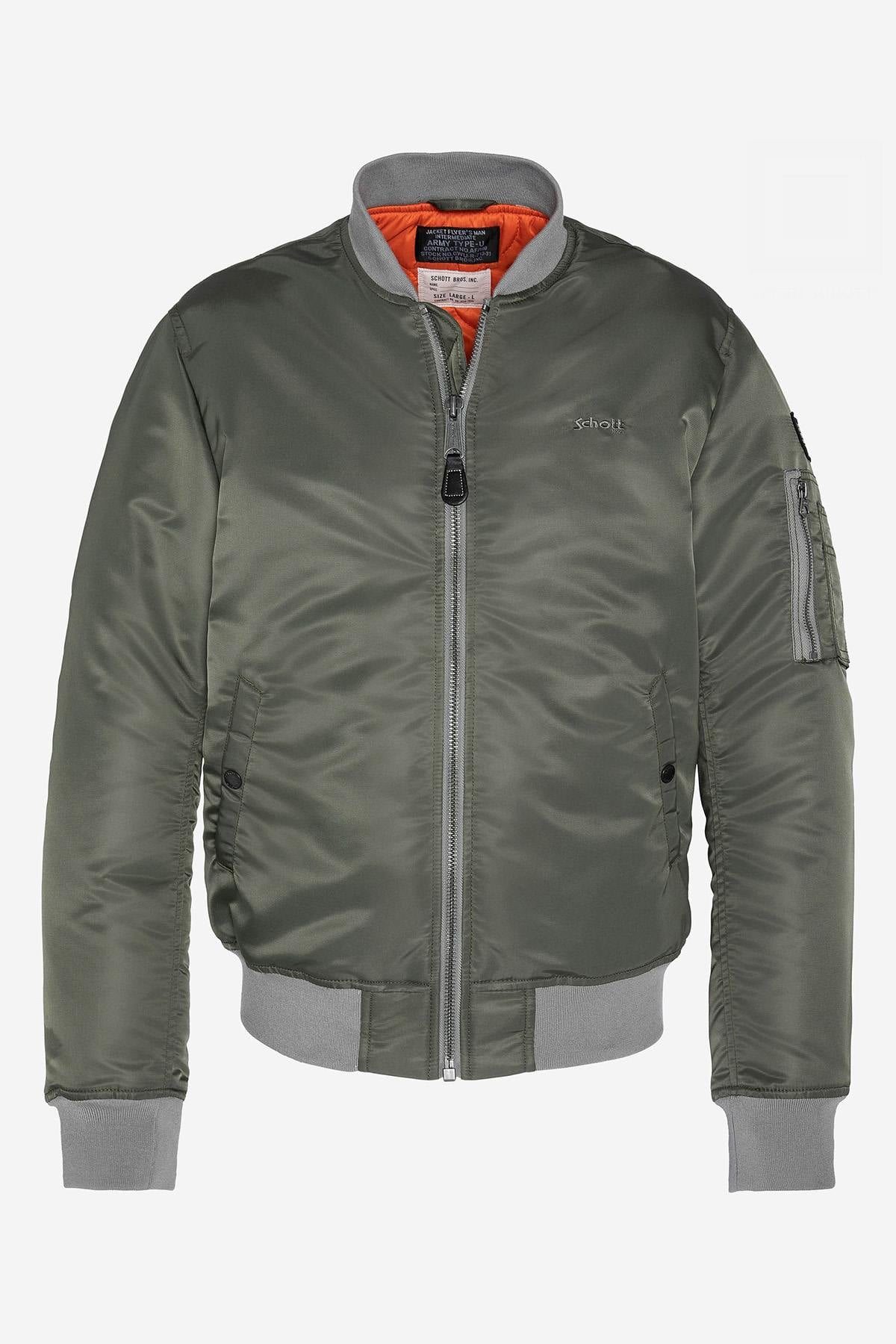 Herren Jacke Schott AIRFORCERS SAGE KAKI — Ansicht 1