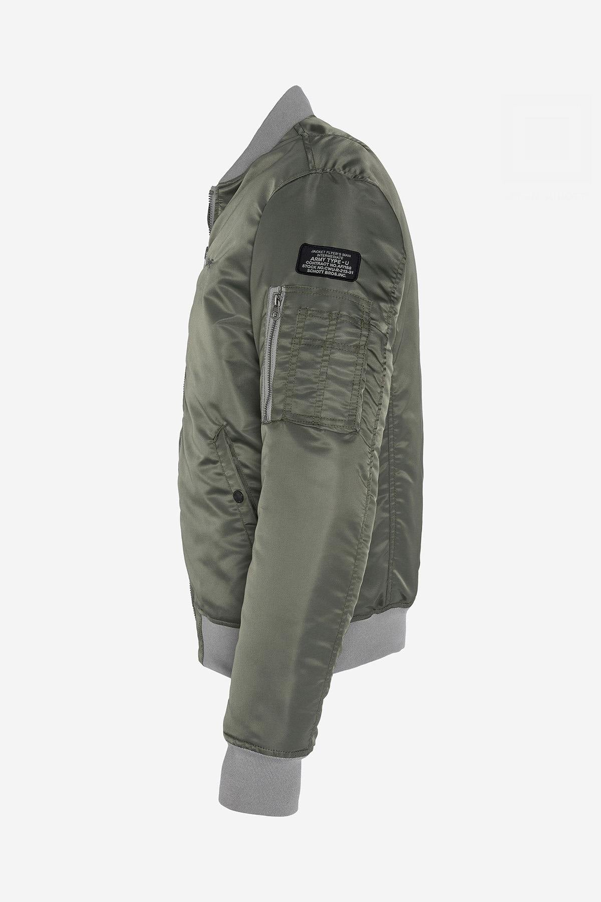 Herren Jacke Schott AIRFORCERS SAGE KAKI — Ansicht 2