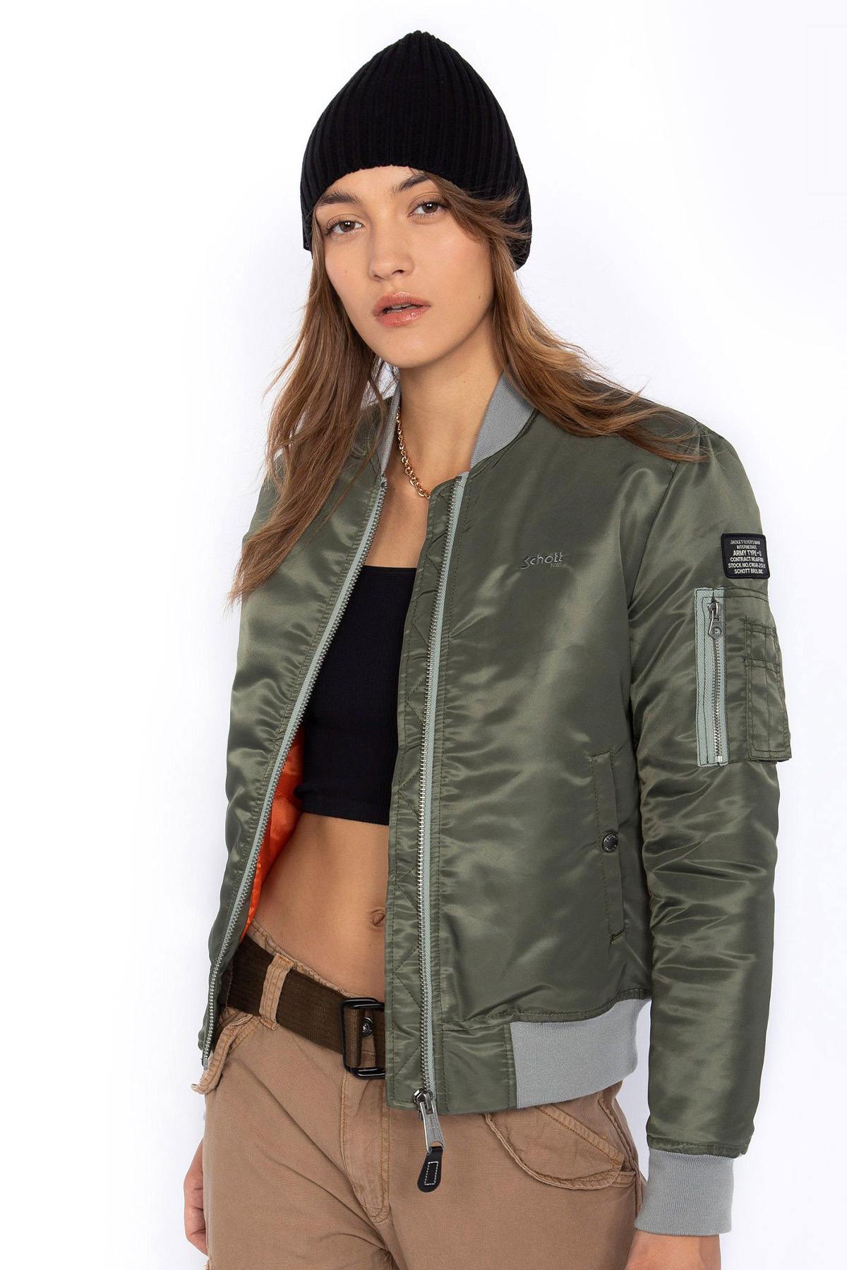 Chaqueta Mujeres Schott AIRFORCEWRS SAGE KAKI — vista 8
