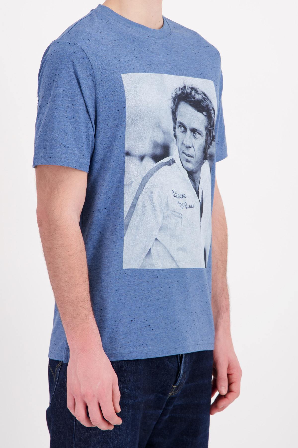 Camiseta Hombre Steve Mcqueen TSM10-102 BLEU INJECTE — vista 3