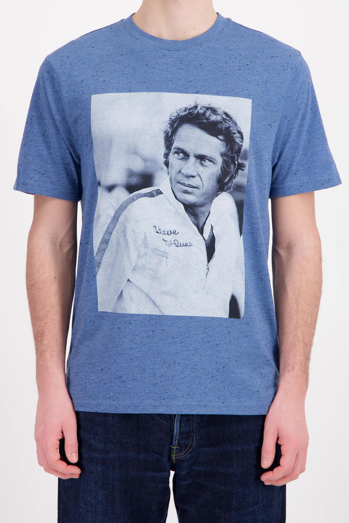 Camiseta Hombre Steve Mcqueen TSM10-102 BLEU INJECTE — vista 1