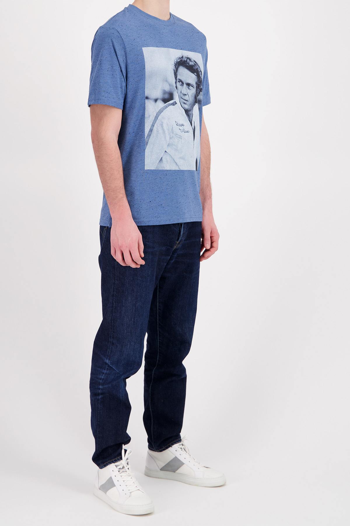 Camiseta Hombre Steve Mcqueen TSM10-102 BLEU INJECTE — vista 2