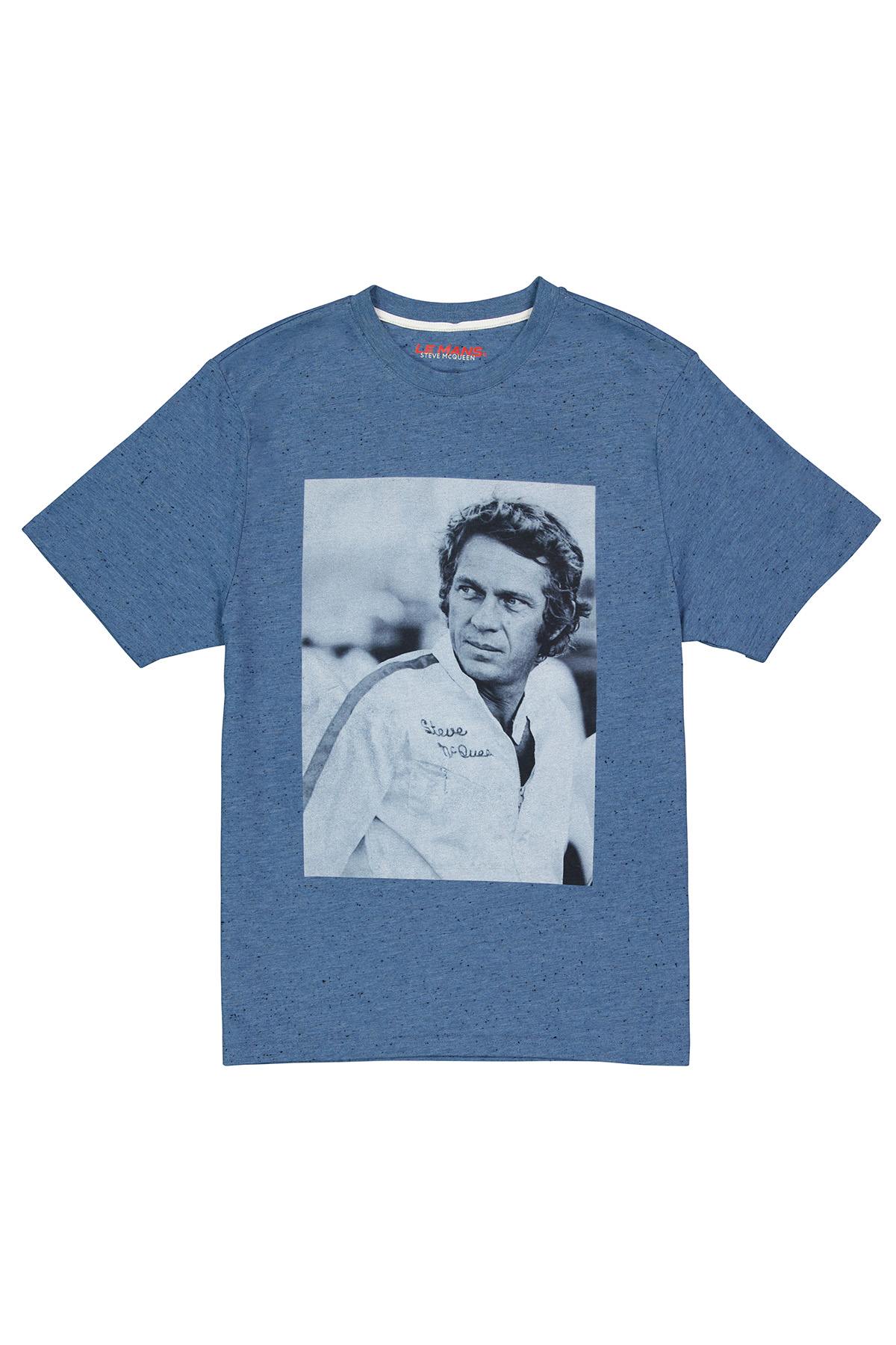 Camiseta Hombre Steve Mcqueen TSM10-102 BLEU INJECTE — vista 4