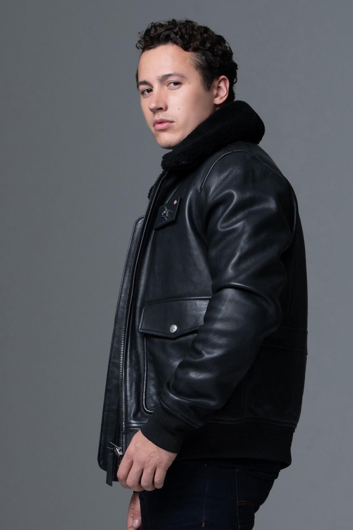 Blouson Homme Armée De L'air Et De L'espace PILOT ATLAS BLACK — vue 5