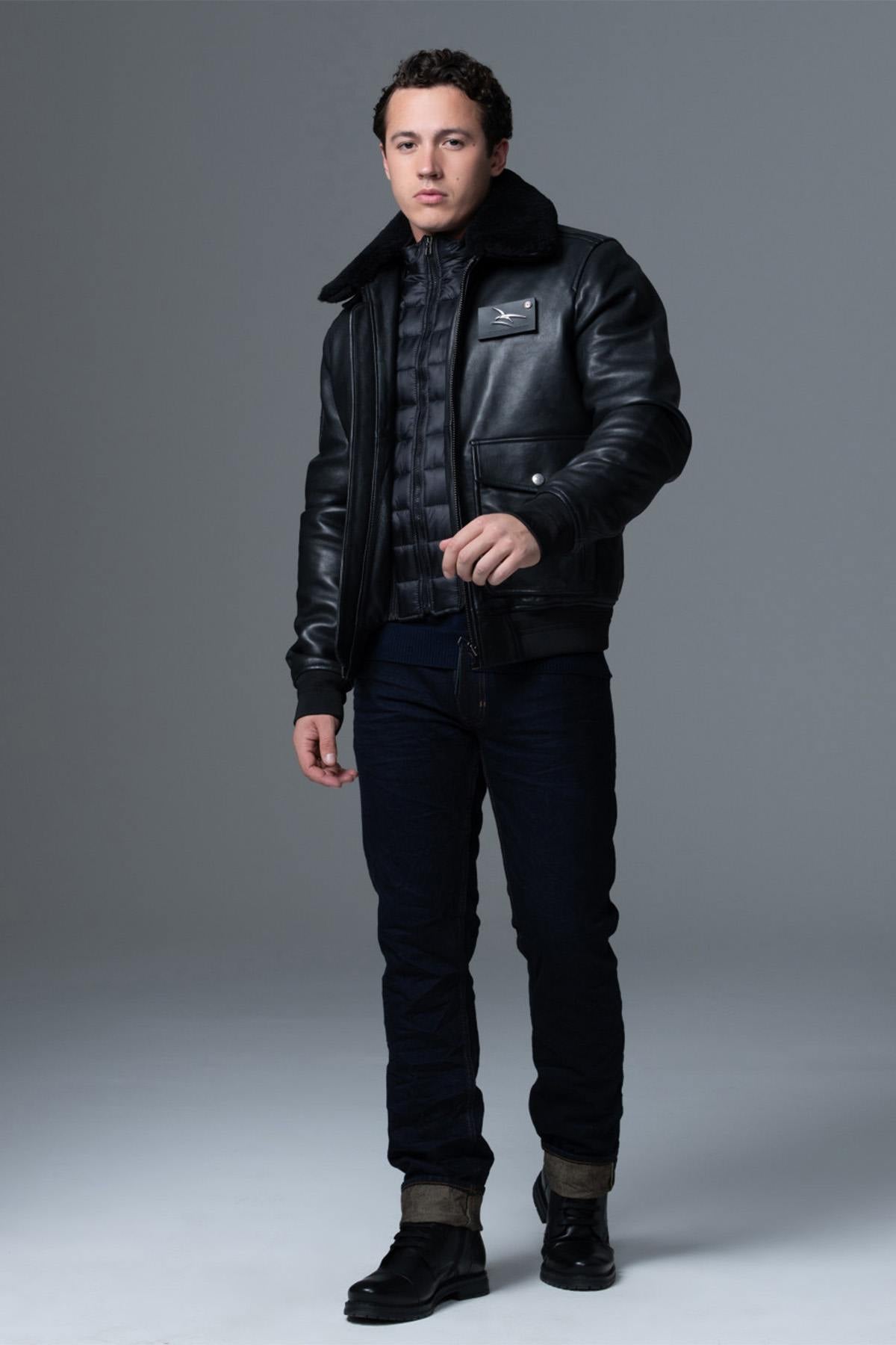 Blouson Homme Armée De L'air Et De L'espace PILOT ATLAS BLACK — vue 2