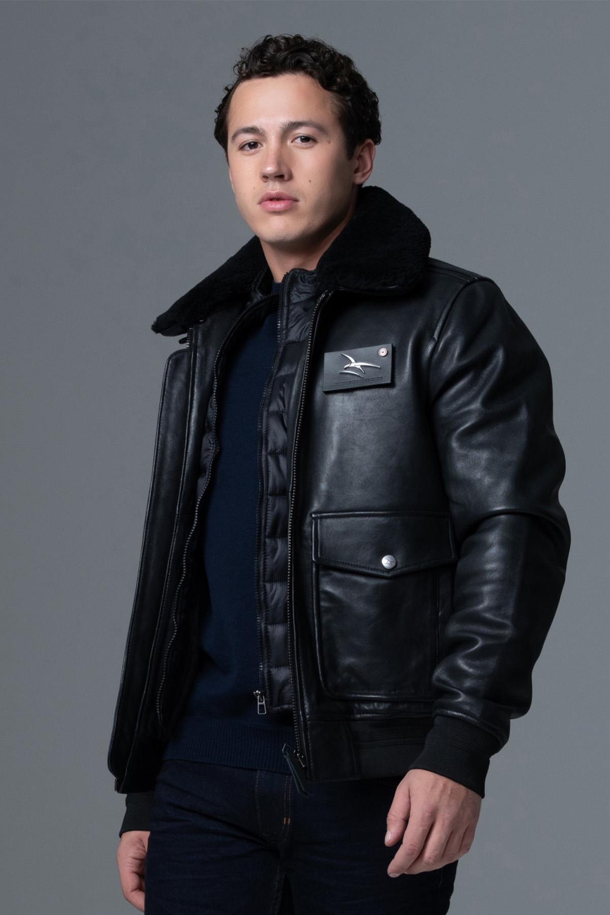 Blouson Homme Armée De L'air Et De L'espace PILOT ATLAS BLACK — vue 1