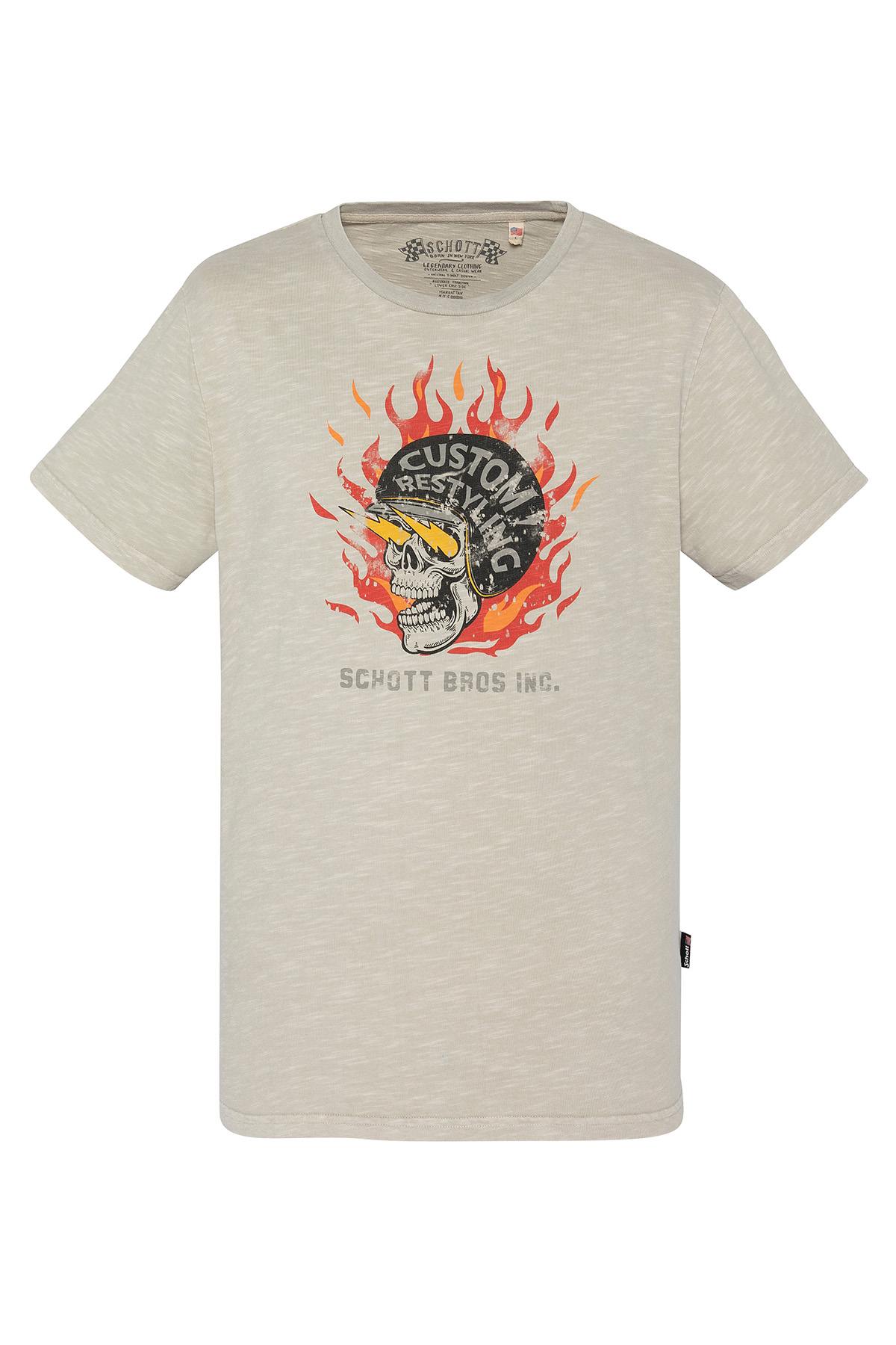 Tee Shirt Homme Schott TSELIS CIMENT — vue 5