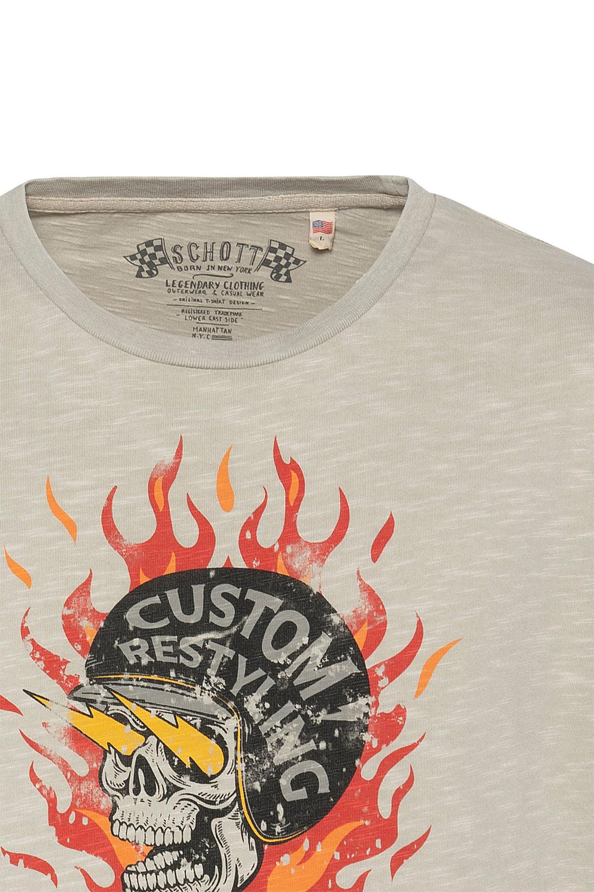 Tee Shirt Homme Schott TSELIS CIMENT — vue 6