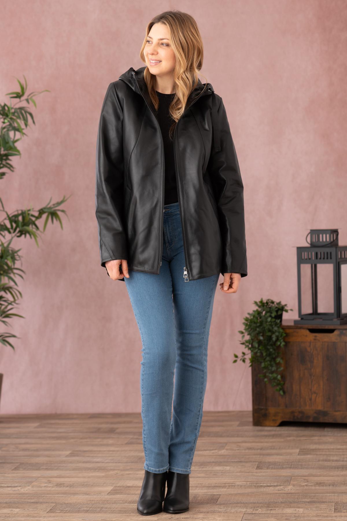 Giacche Donna Cityzen AMANDA AGNEAU PERLE NOIR — vista 2