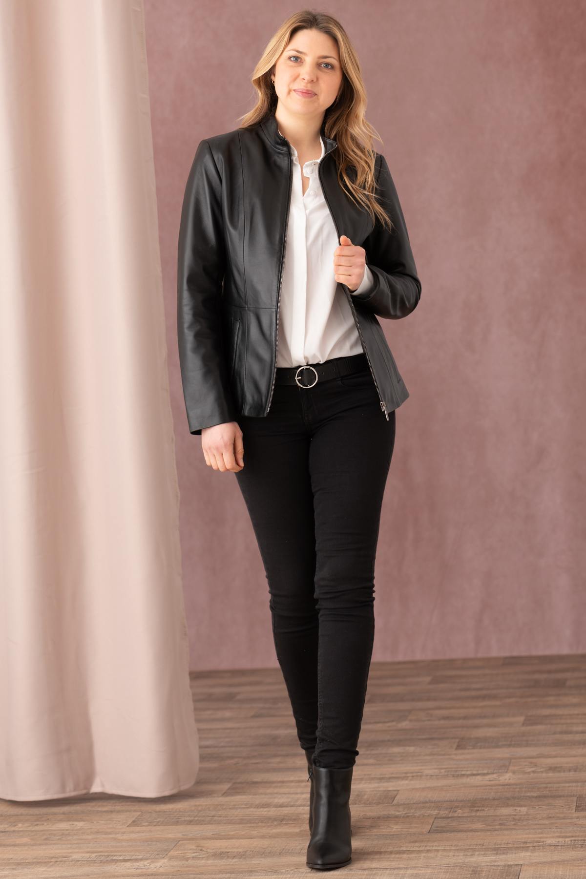 Giacche Donna Cityzen IRINA AGNEAU PERLE NOIR — vista 2