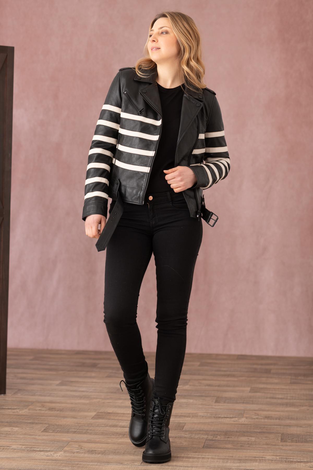 Blouson Femme Rose Garden CHAPUT SHEEP ATLAS BLACK — vue 2