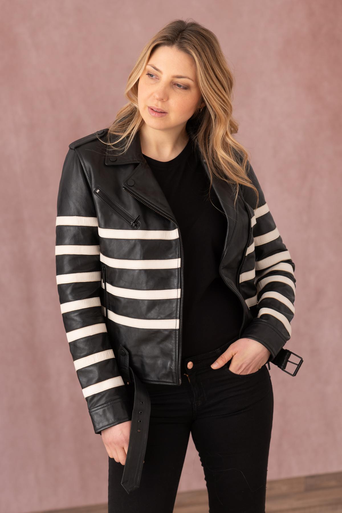 Blouson Femme Rose Garden CHAPUT SHEEP ATLAS BLACK — vue 1