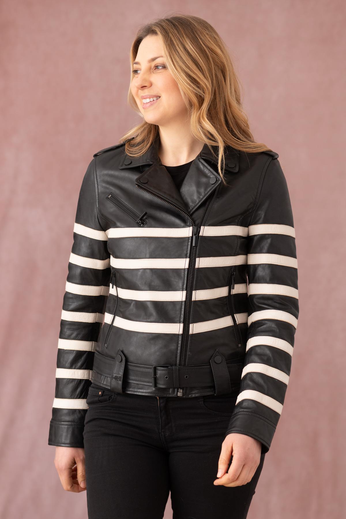 Blouson Femme Rose Garden CHAPUT SHEEP ATLAS BLACK — vue 4
