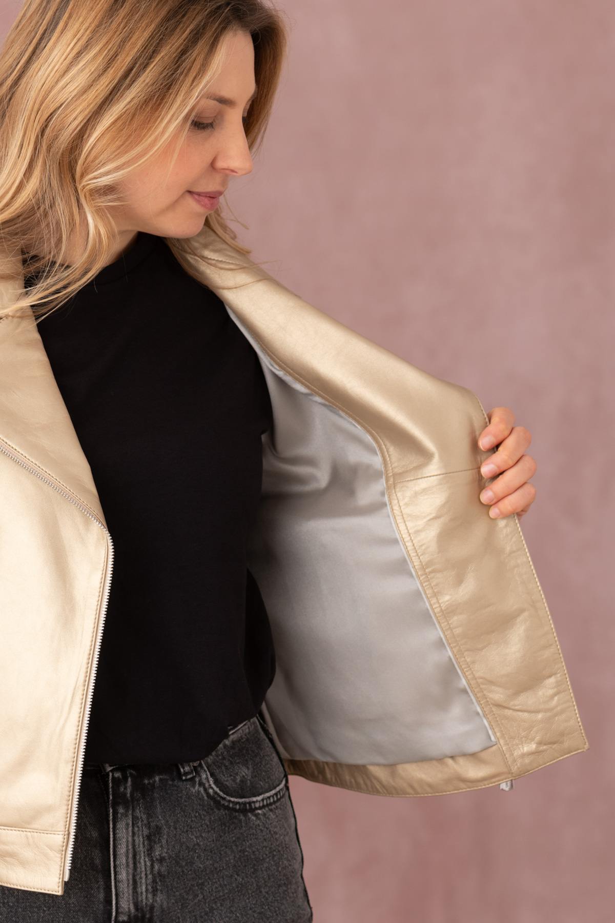 Giacche Donna Oakwood THEA METAL LIGHT GOLD 644 — vista 6