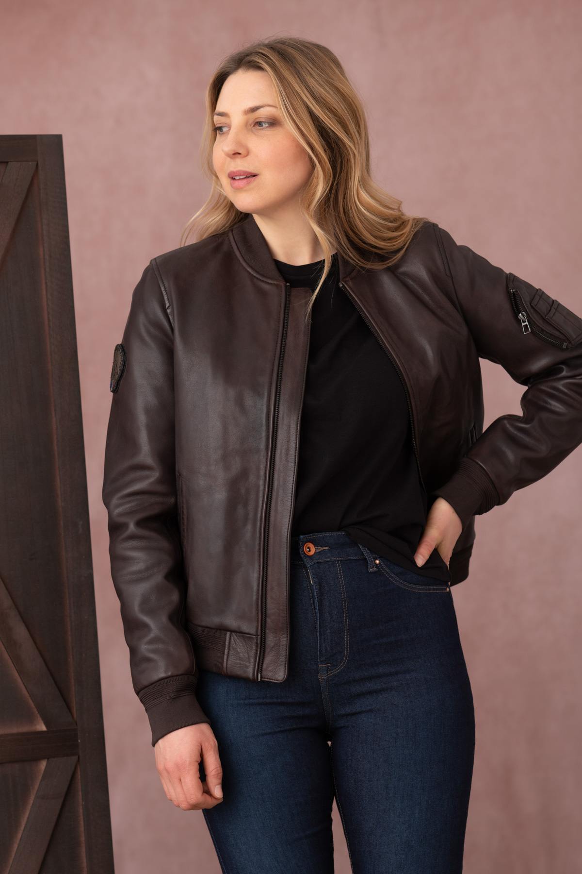 Blouson Femme Patrouille De France BAKER ALPHA BROWN — vue 3