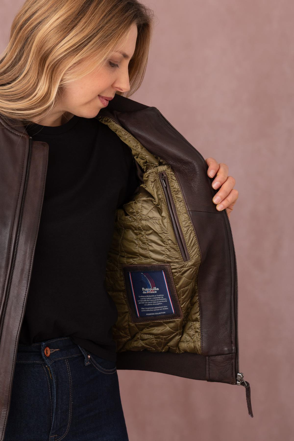 Blouson Femme Patrouille De France BAKER ALPHA BROWN — vue 7