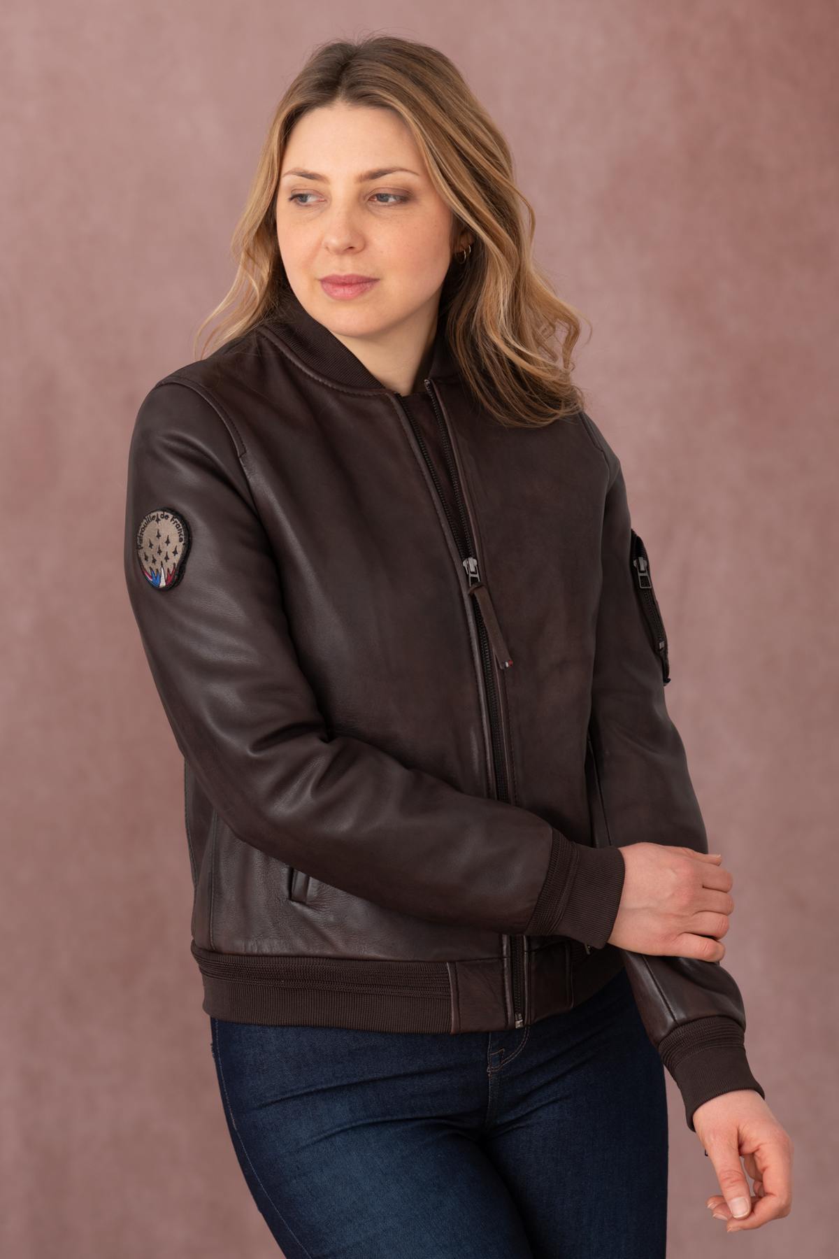 Blouson Femme Patrouille De France BAKER ALPHA BROWN — vue 1