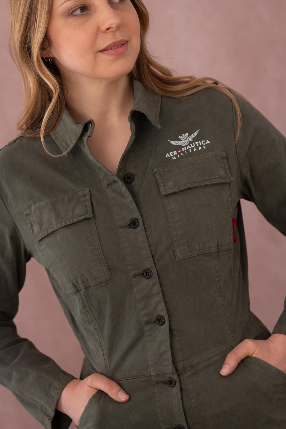 Damen Rock/kleid Aeronautica Militare TU128DCT3221 07262 VERDE MILITARE — Ansicht 5