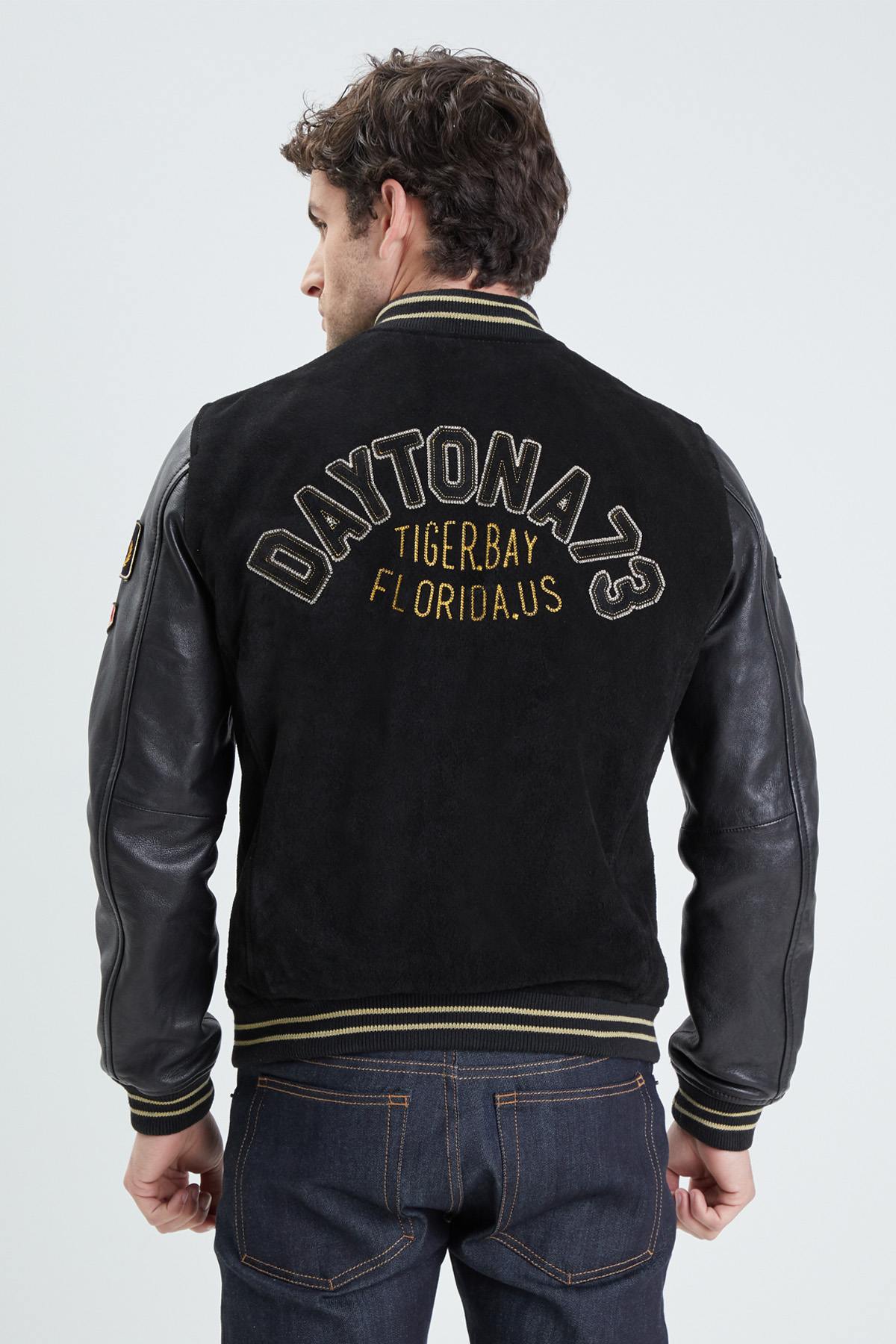 Chaqueta Hombre Daytona ACADEMY BUFF SUEDE BLACK — vista 2