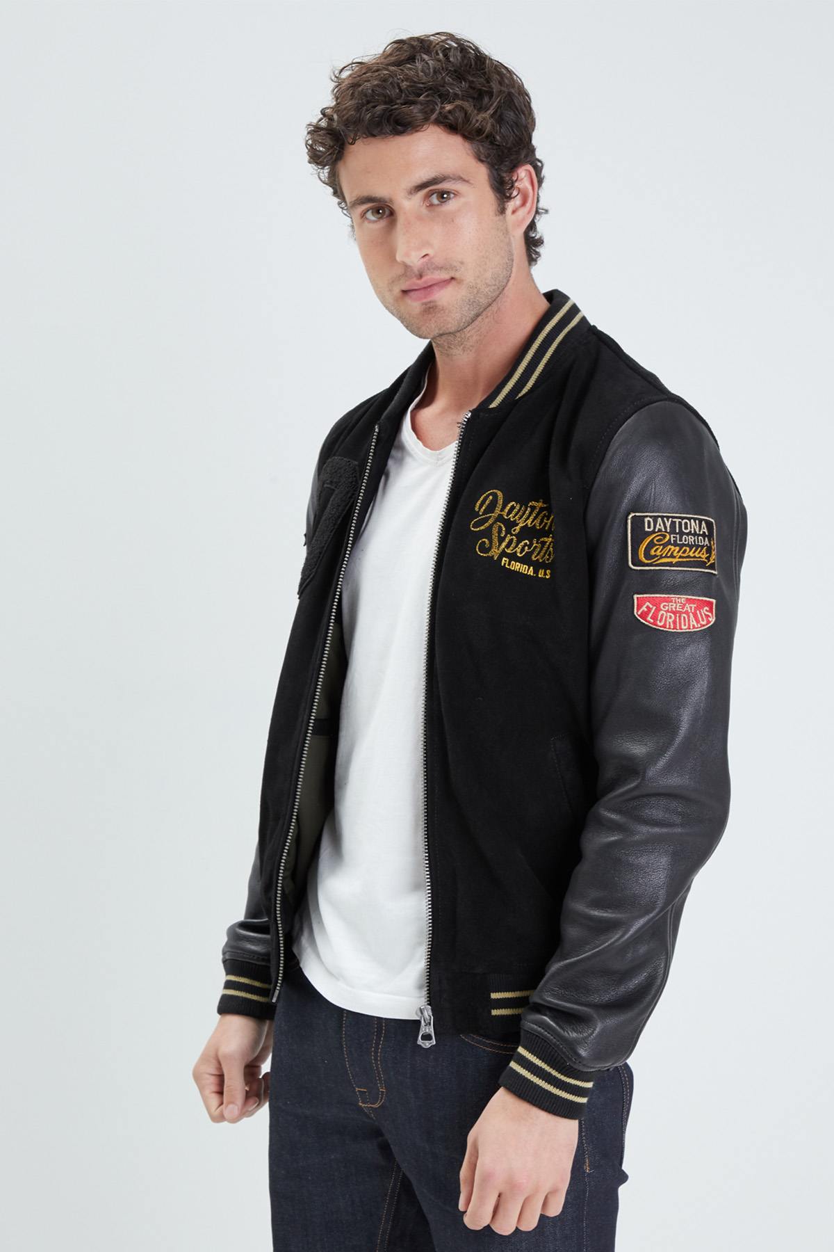 Chaqueta Hombre Daytona ACADEMY BUFF SUEDE BLACK — vista 1