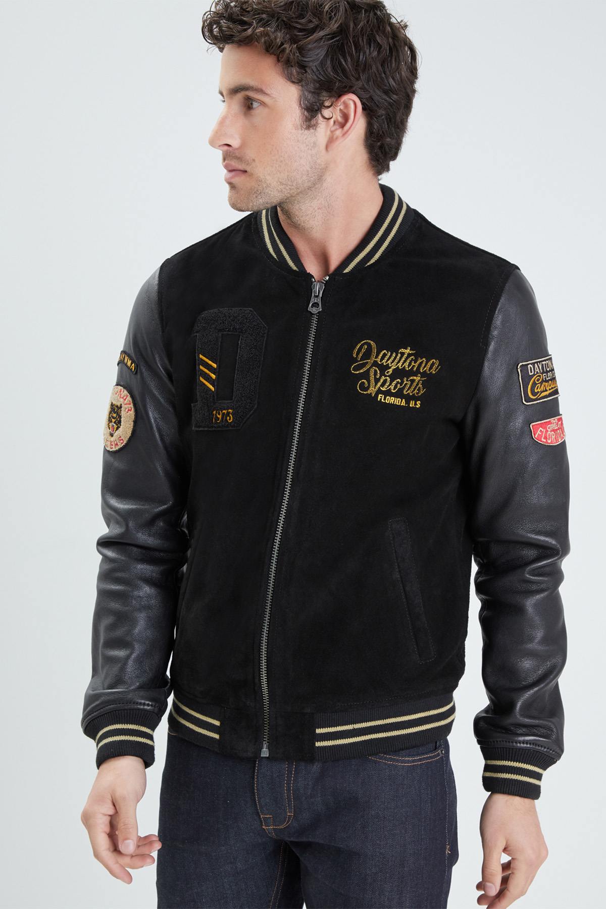 Chaqueta Hombre Daytona ACADEMY BUFF SUEDE BLACK — vista 6