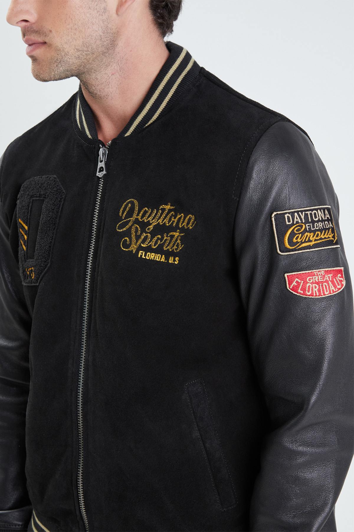 Chaqueta Hombre Daytona ACADEMY BUFF SUEDE BLACK — vista 4