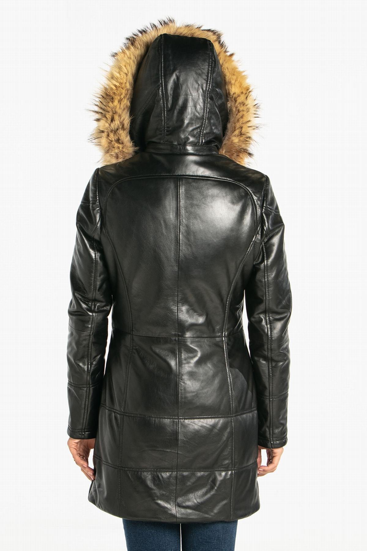 Veste Femme Rose Garden ANOUK HOOD LAMB ORION BLACK — vue 10