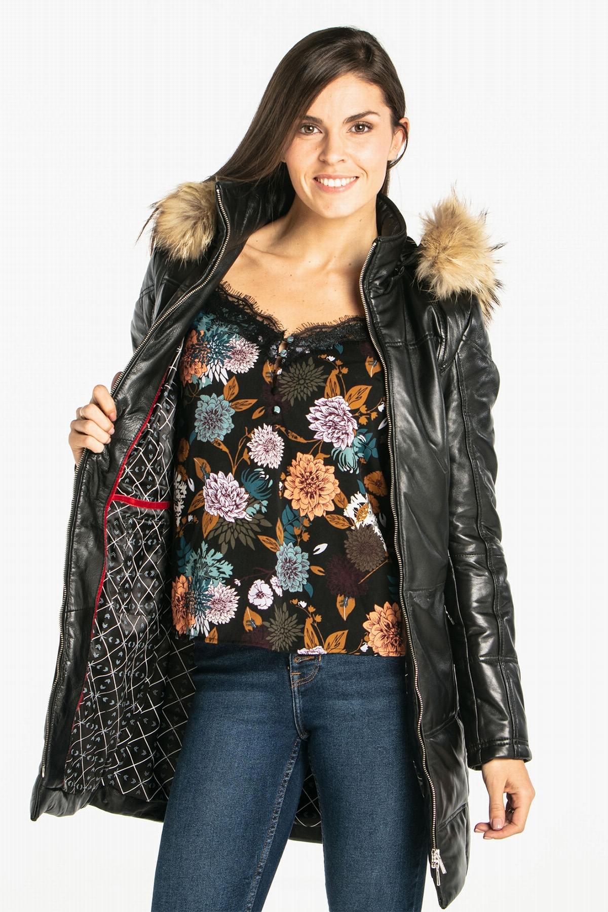 Veste Femme Rose Garden ANOUK HOOD LAMB ORION BLACK — vue 8