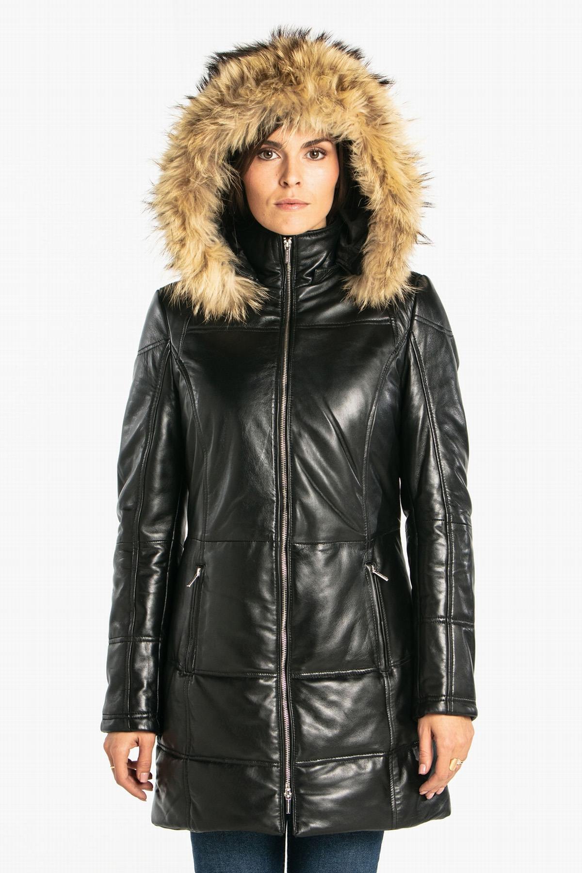 Veste Femme Rose Garden ANOUK HOOD LAMB ORION BLACK — vue 9