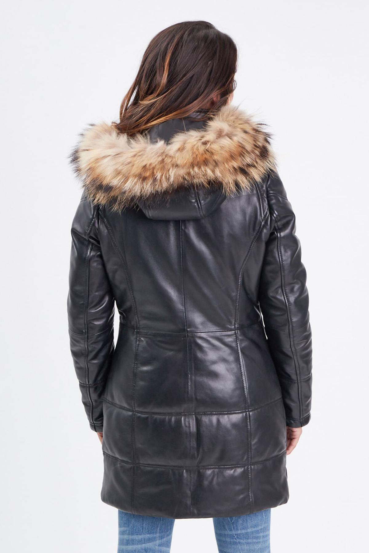 Veste Femme Rose Garden ANOUK HOOD LAMB ORION BLACK — vue 4