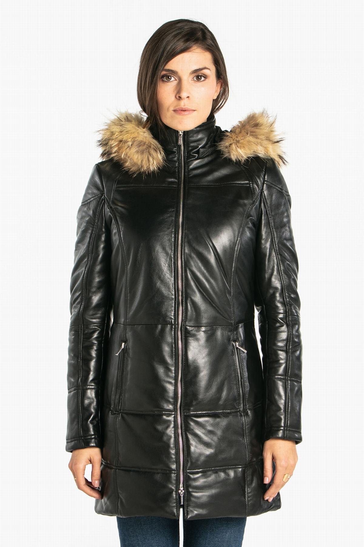 Veste Femme Rose Garden ANOUK HOOD LAMB ORION BLACK — vue 7