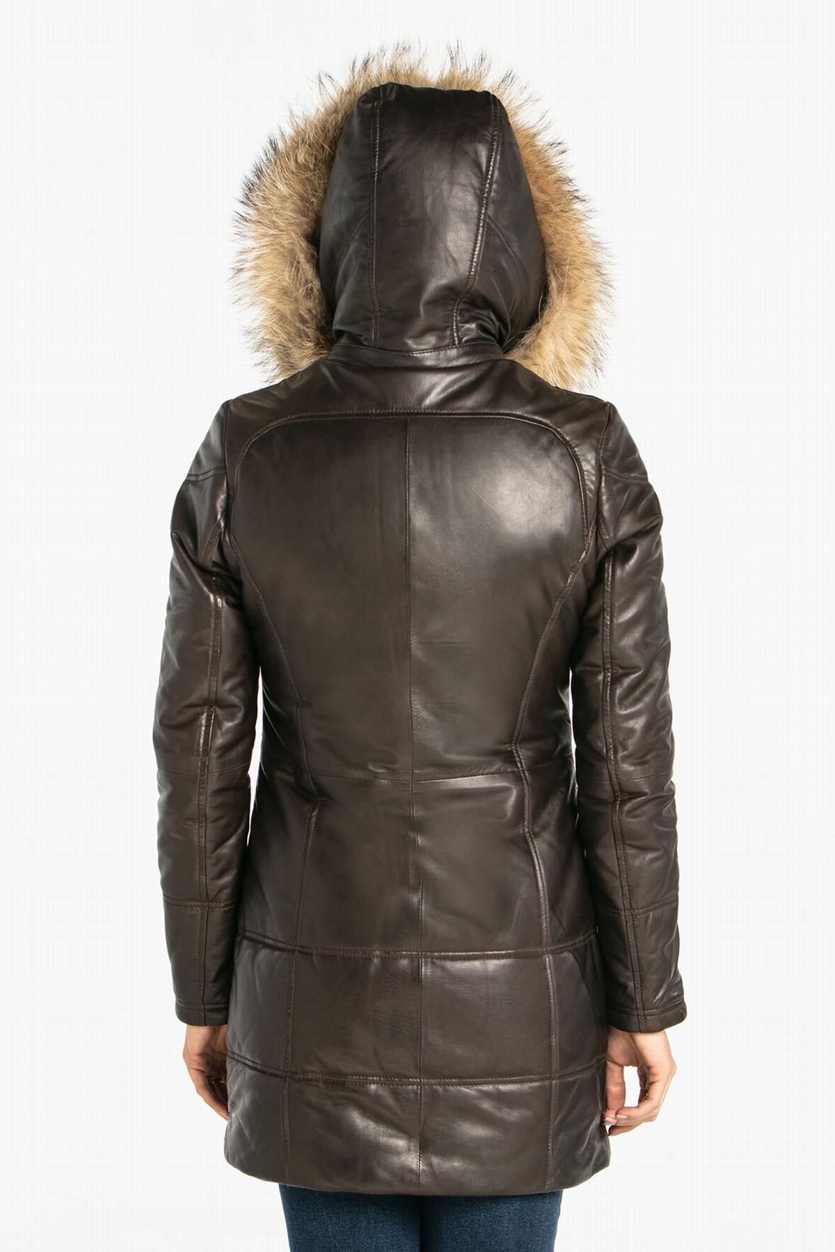 Giacche Donna Rose Garden ANOUK HOOD LAMB ORION BROWN — vista 3