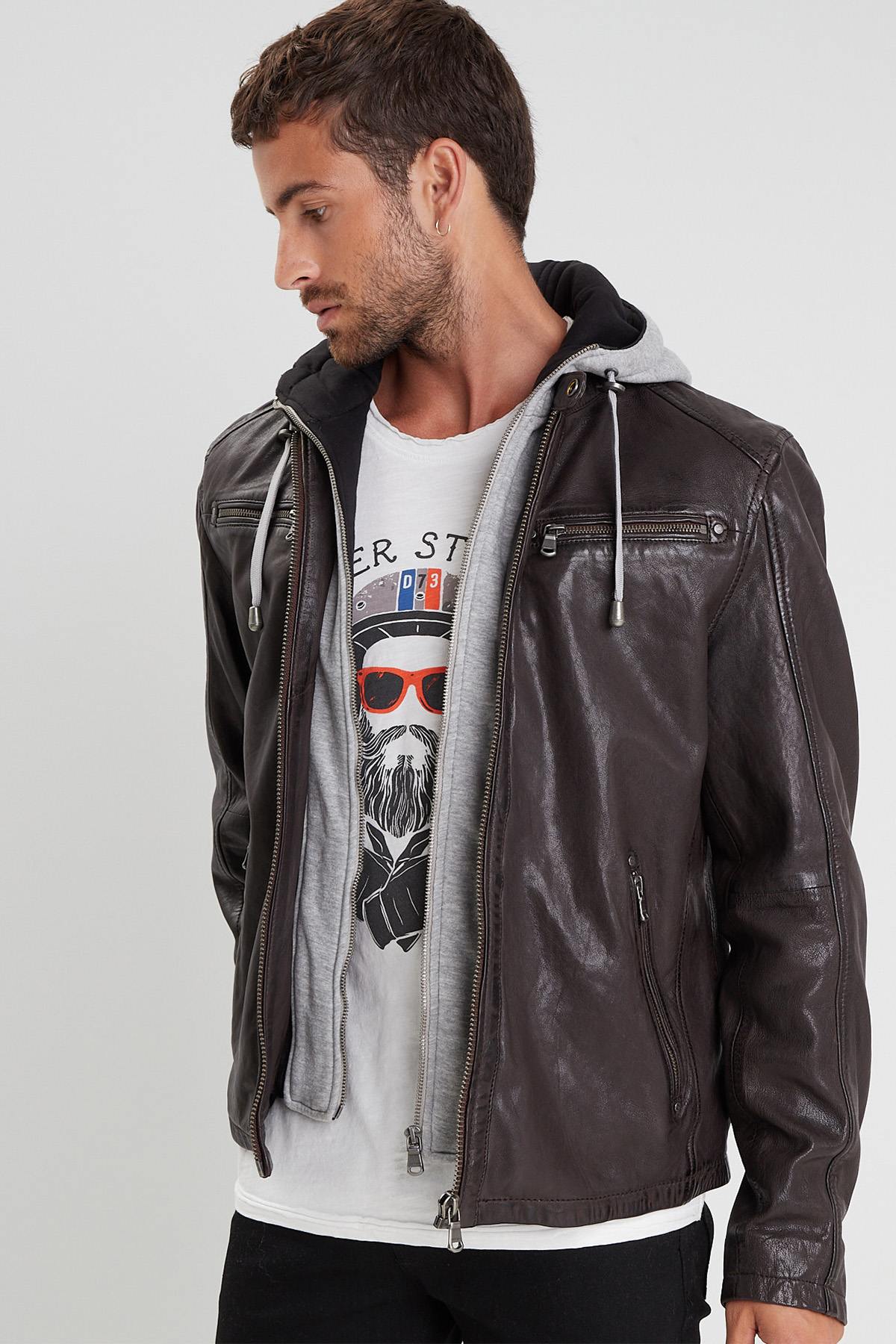 Blouson Homme Daytona WINSTON HOOD LAMB VITA R.BROWN — vue 6