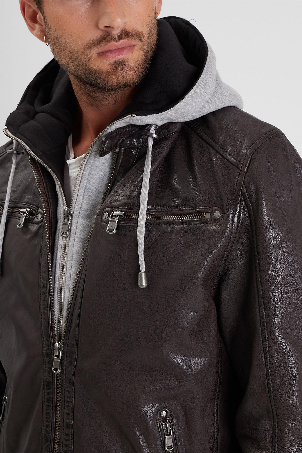 Blouson Homme Daytona WINSTON HOOD LAMB VITA R.BROWN — vue 2