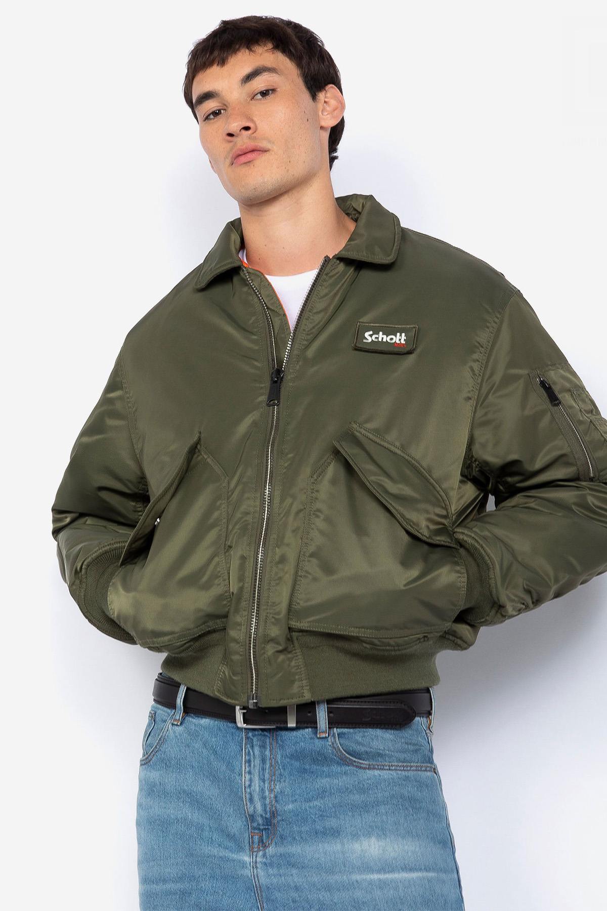 Blouson Homme Schott 21090RS ARMY KAKI — vue 2
