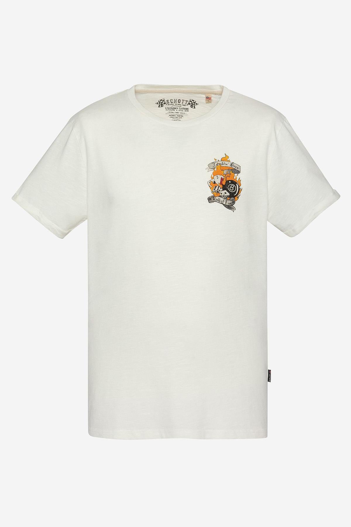 Camiseta Hombre Schott TSGRIFFIN OFF WHITE — vista 4