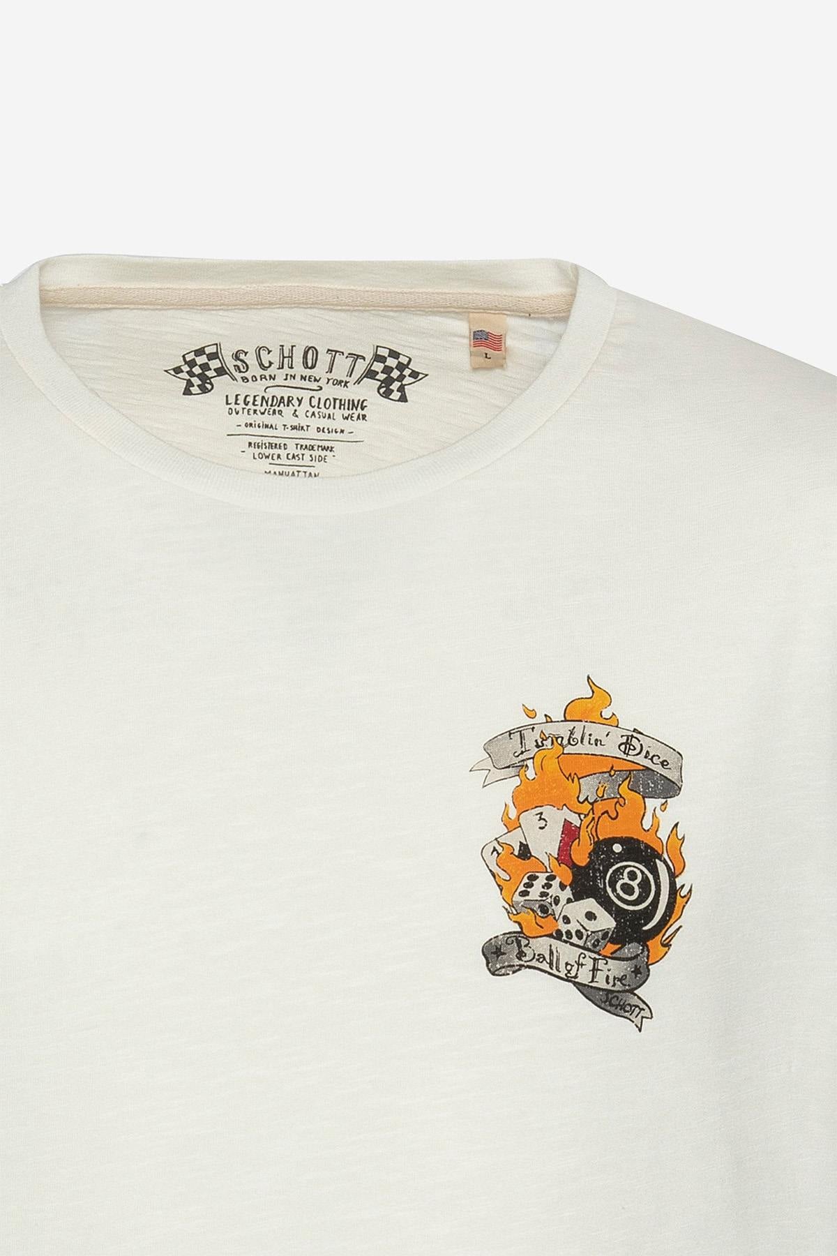 Camiseta Hombre Schott TSGRIFFIN OFF WHITE — vista 3