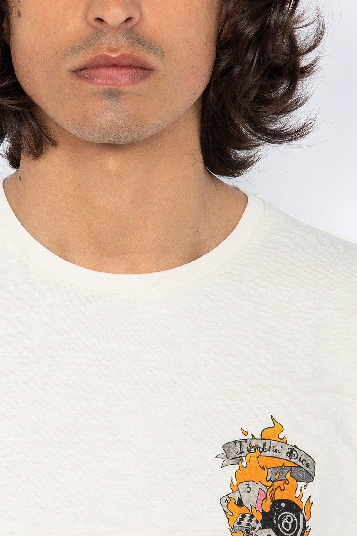Camiseta Hombre Schott TSGRIFFIN OFF WHITE — vista 6