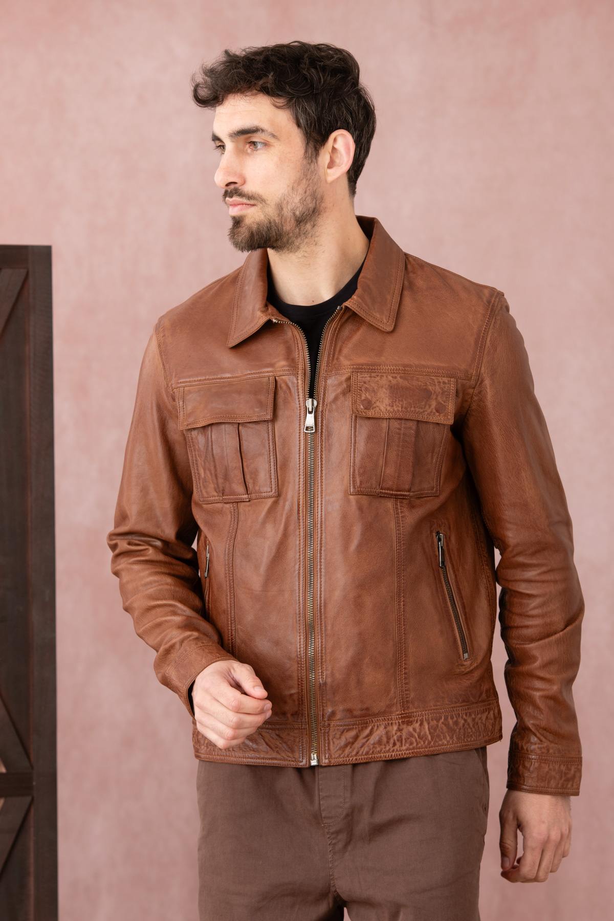 Chaqueta Hombre Redskins CRISTO VINTAGE COGNAC — vista 4